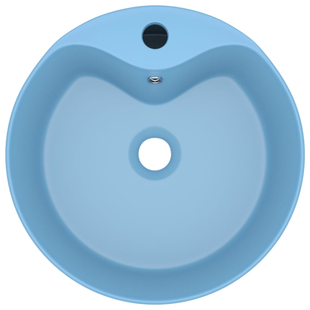 VidaXL Washbasin with landing 36x13 cm ceramic matt light blue