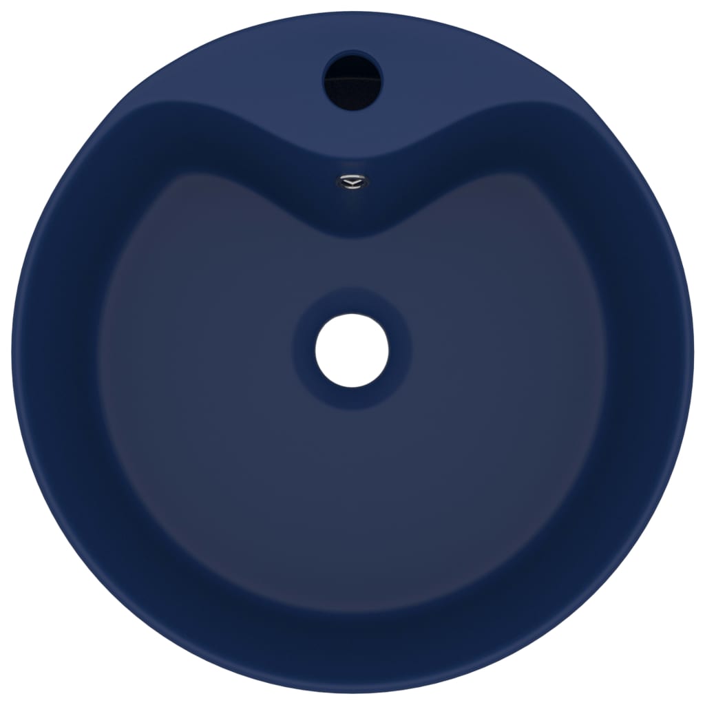 VidaXL Washbasin with landing 36x13 cm ceramic matt dark blue