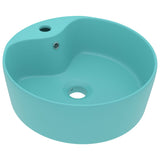 Vidaxl Washbasin con aterrizaje de 36x13 cm de cerámica mate verde claro