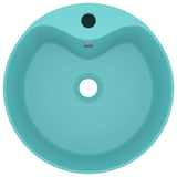 Vidaxl Washbasin con aterrizaje de 36x13 cm de cerámica mate verde claro