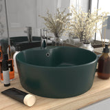 Vidaxl Washbasin med landing 36x13 cm keramisk matt mørkegrønn