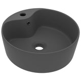 Vidaxl Washbasin z pristaniščem 36x13 cm keramika Matt temno sivo