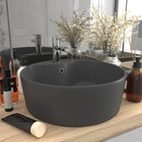 VidaXL Washbasin with landing 36x13 cm Ceramic matt dark gray