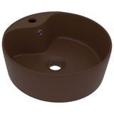 Vidaxl Washbasin z pristaniščem 36x13 cm keramika Matt temno rjava