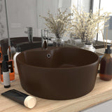 VidaXL Washbasin with landing 36x13 cm ceramic matt dark brown