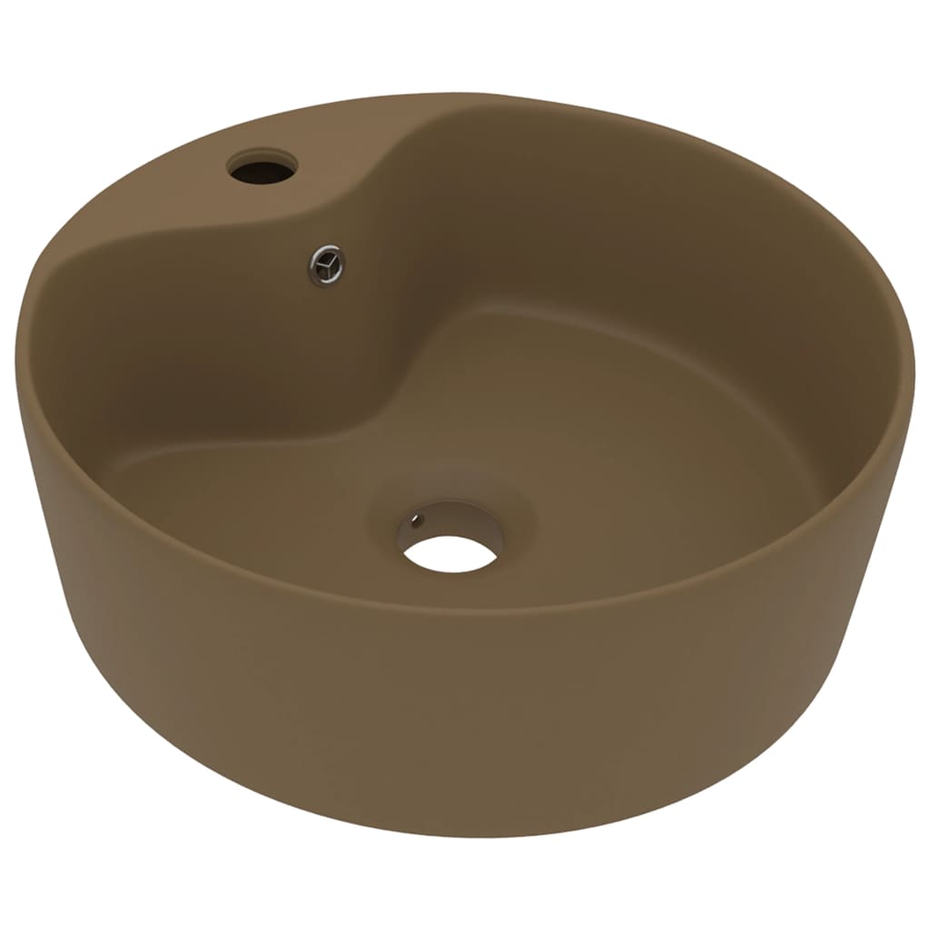 Vidaxl Washbasin med landing 36x13 cm keramisk matkrem