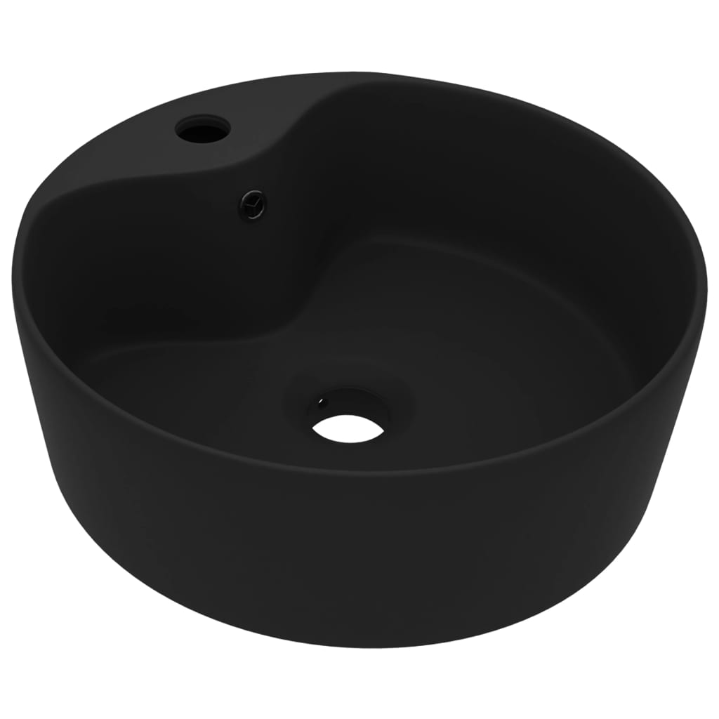 Vidaxl Washbasin con aterrizaje de 36x13 cm de cerámica mate negro