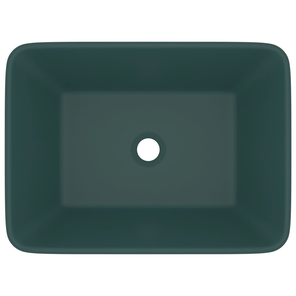 VidaXL Washbasin 41x30x12 cm Ceramic Mat Dark green