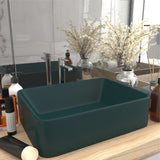 Vidaxl Washbasin 41x30x12 cm Ceramic Mat Dark Green