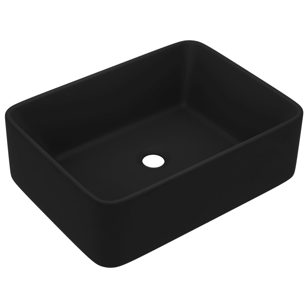 VidaXL Washbasin 41x30x12 cm Ceramic matte black