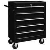 Vidaxl Tool Trolley con 5 cajones negros