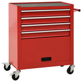 Vidaxl tool trolley with 4 drawers of steel red