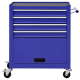 Vidaxl Tool Trolley con 4 cassetti di acciaio blu