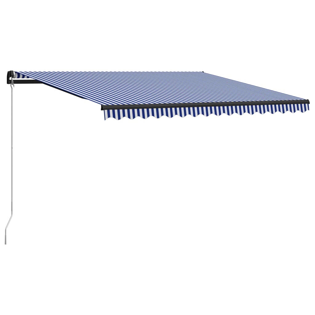 Vidaxl Luifel utvider manuelt 400x300 cm blå og hvit