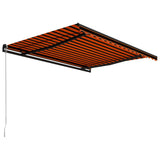 Vidaxl Luifel extiende manualmente 400x300 cm de naranja y marrón