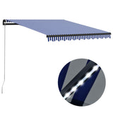 Vidaxl Luifel manually extendable with LED 300x250 cm blue and white