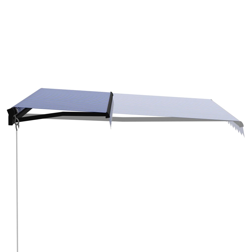 Vidaxl luifel manuell ausziehbar mit LED 300x250 cm blau und weiß