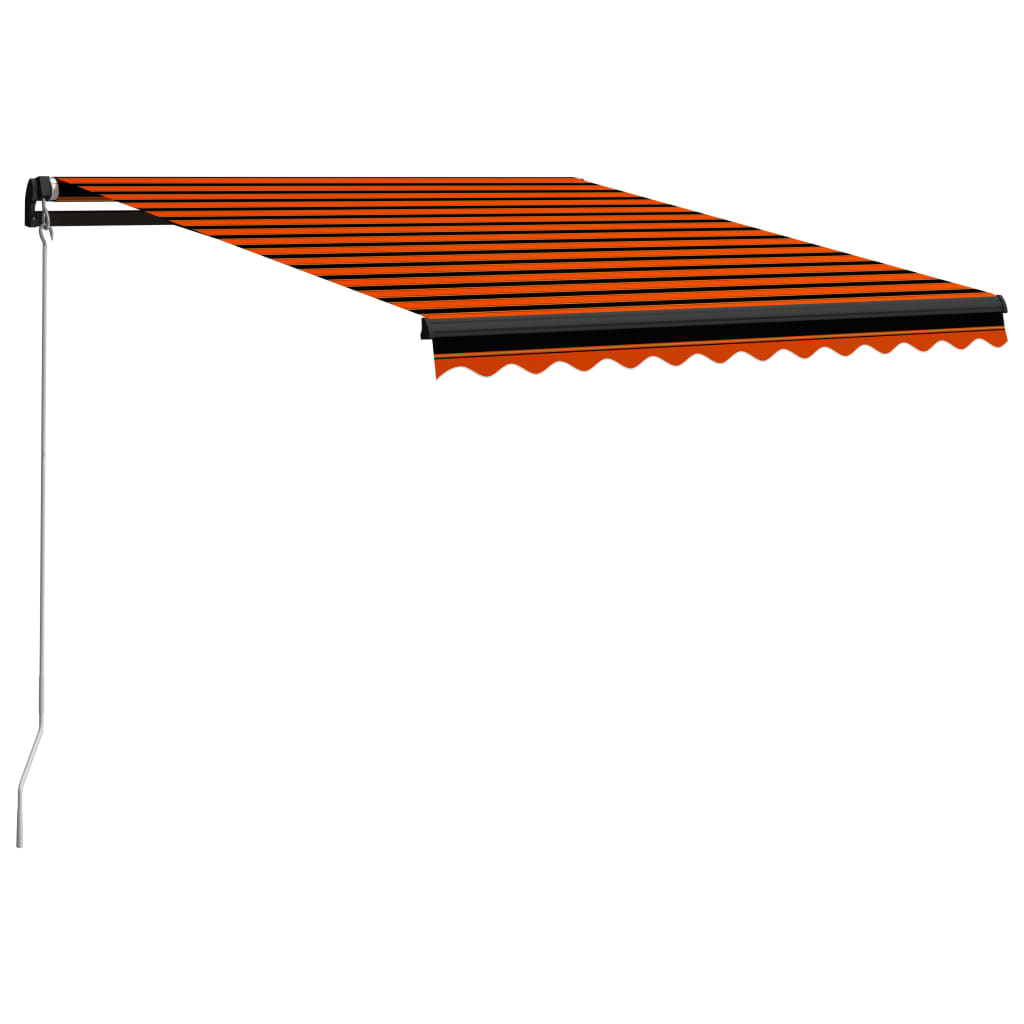 Bidaxl Luifel manuellt utdragbar med LED 350x250 cm orange och brun