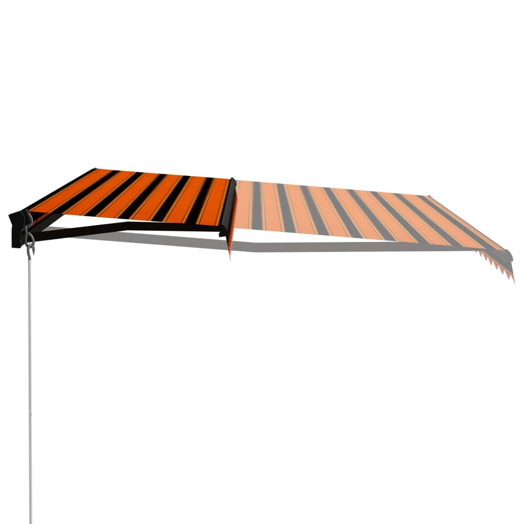 Vidaxl Luifel manuell ausziehbar mit LED 400x300 cm Orange und Braun