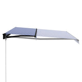 Vidaxl Luifel manually extendable with LED 450x300 cm blue and white