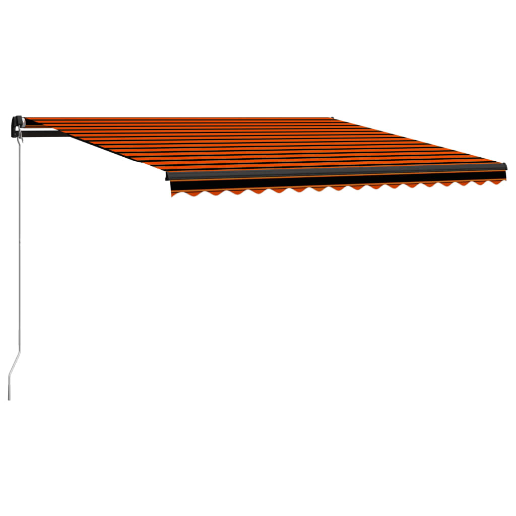 Vidaxl Luifel manually extendable with LED 450x300 cm orange and brown