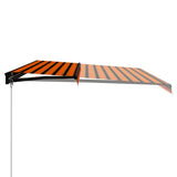 Vidaxl Luifel extensible manuellement avec LED 500x300 cm orange et marron