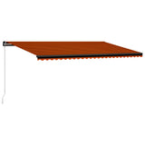 Vidaxl luifel extensible manuellement avec LED 600x300 cm orange et marron