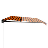 Vidaxl Luifel manuell ausziehbar mit LED 600x300 cm Orange und Braun