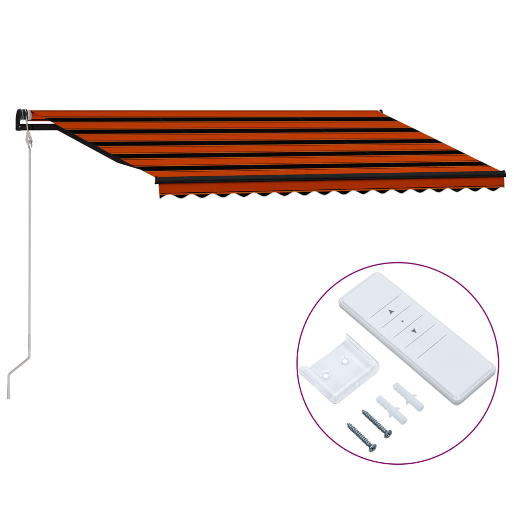 Vidaxl Luifel erstreckt sich automatisch 400 x 300 cm orange und braun