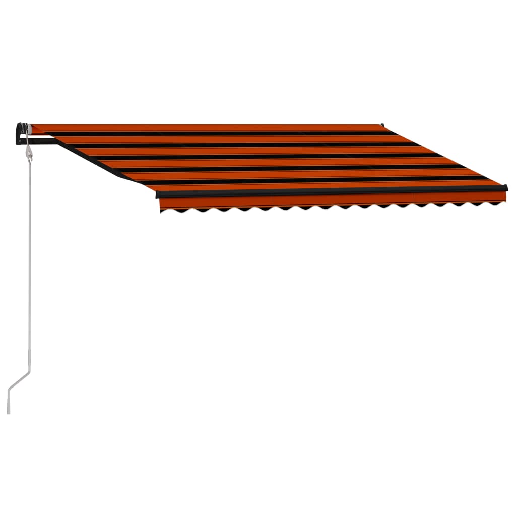 Vidaxl Luifel automatycznie rozciąga się na 400 x 300 cm pomarańczowy i brązowy