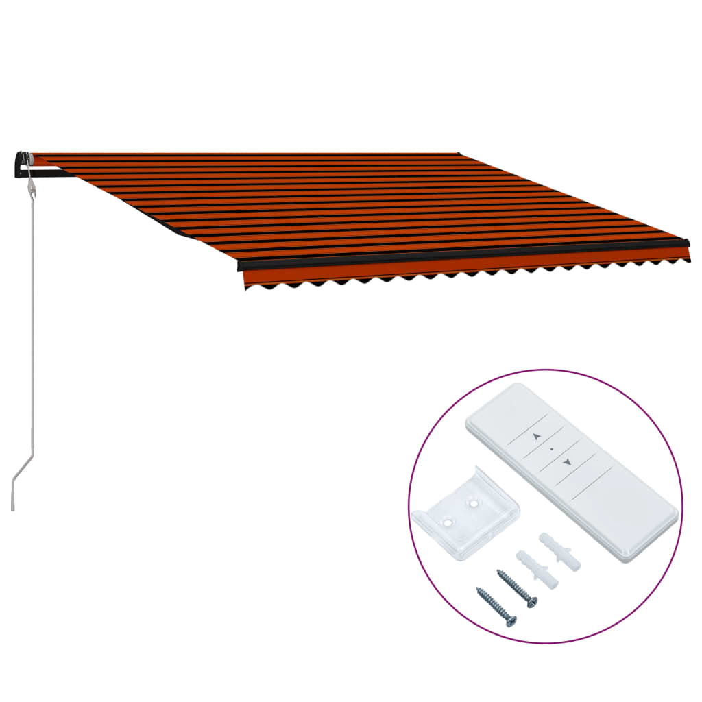 Vidaxl Luifel extiende automáticamente 500x300 cm de naranja y marrón