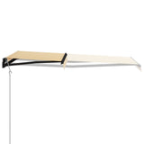 Vidaxl Luifel extensible con sensor de viento y LED 300x250 cm amarillo y blanco