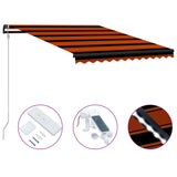 Vidaxl Luifel extensible con LED del sensor de viento LED 300x250 cm de color naranja