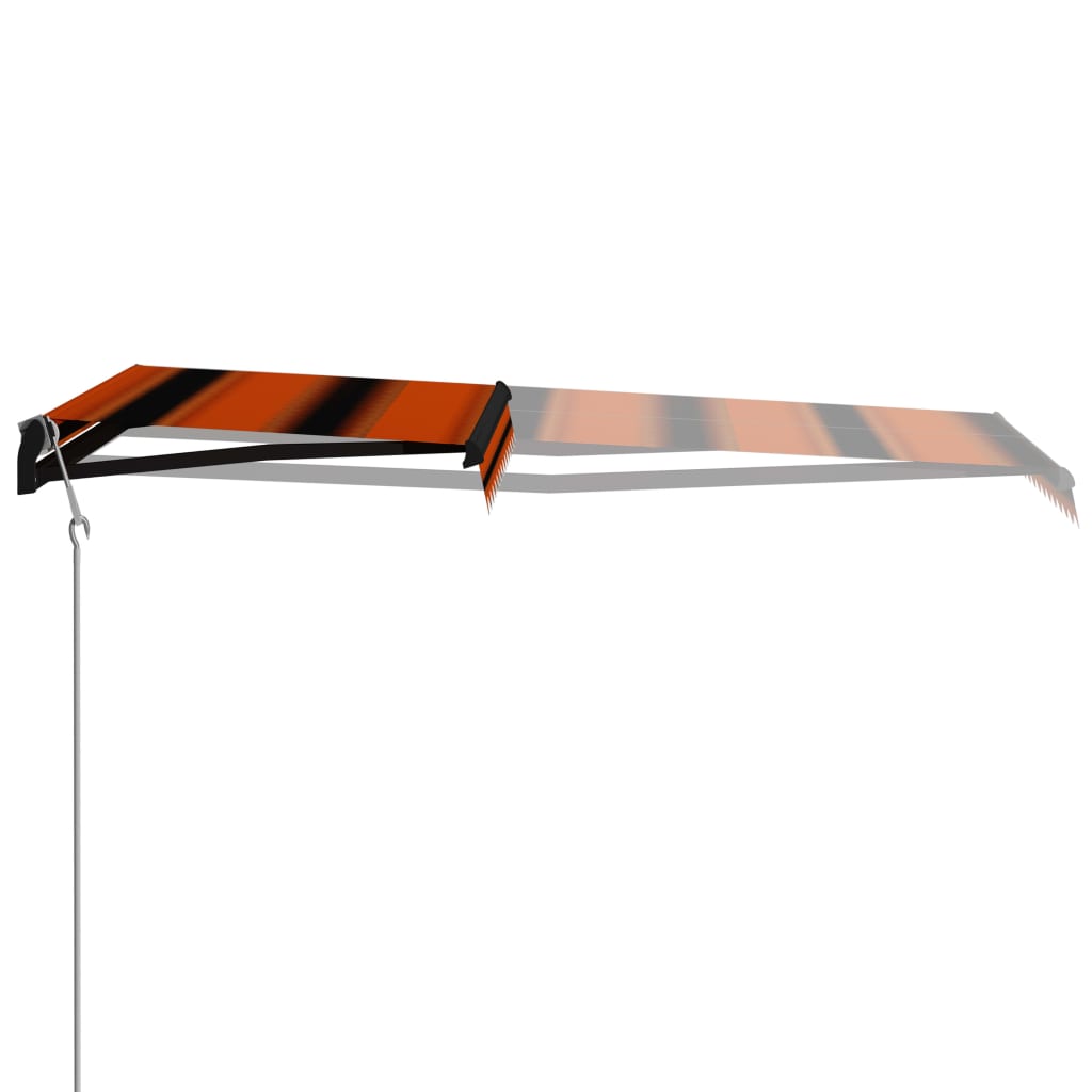 Vidaxl Luifel extendable with wind sensor LED 300x250 cm orange brown