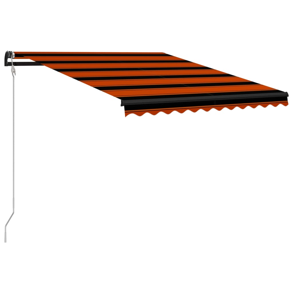 Vidaxl Luifel extensible avec le capteur de vent LED 350x250 cm Brun orange