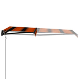 Vidaxl Luifel extensible con LED del sensor de viento LED 350x250 cm de color naranja