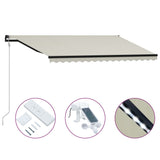 Vidaxl Luifel extensible con sensor de viento y crema LED 400x300 cm