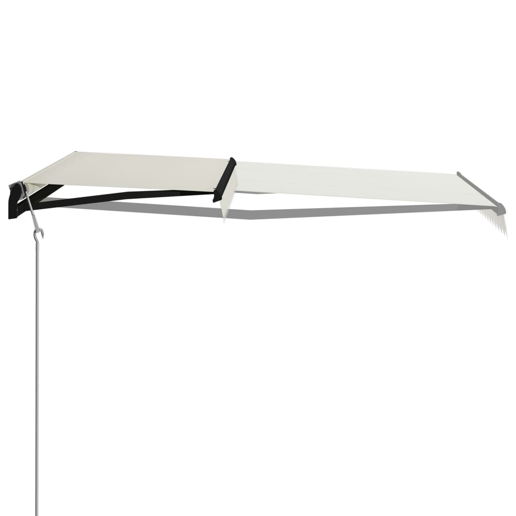 Vidaxl Luifel extensible con sensor de viento y crema LED 400x300 cm