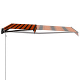 Vidaxl Luifel extensible avec le capteur de vent LED 450x300 cm Brun orange