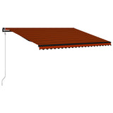 Vidaxl Luifel mit Windsensor -LED 500x300 cm Orange Braun leitbar