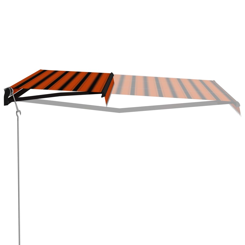 Vidaxl Luifel mit Windsensor -LED 500x300 cm Orange Braun leitbar