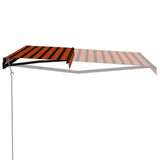 Vidaxl Luifel extensible con el sensor de viento LED 500x300 cm de color naranja