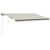 Vidaxl Luifel extensible avec un capteur de vent et une crème LED 600x300 cm