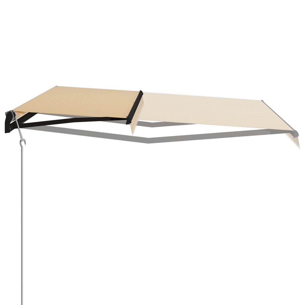 Vidaxl Luifel extensible avec le capteur de vent et LED 600x300 cm jaune et blanc