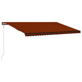 Vidaxl luifel extensible avec le capteur de vent LED 600x300 cm Brun orange