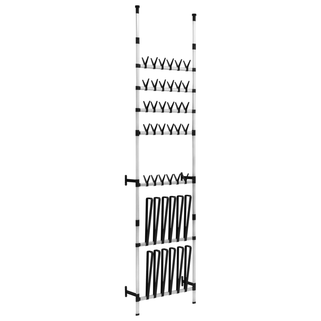 VidaXL shoe rack with rods of telescopic aluminum