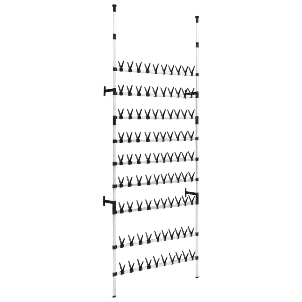 VidaXL shoe rack with rods of telescopic aluminum