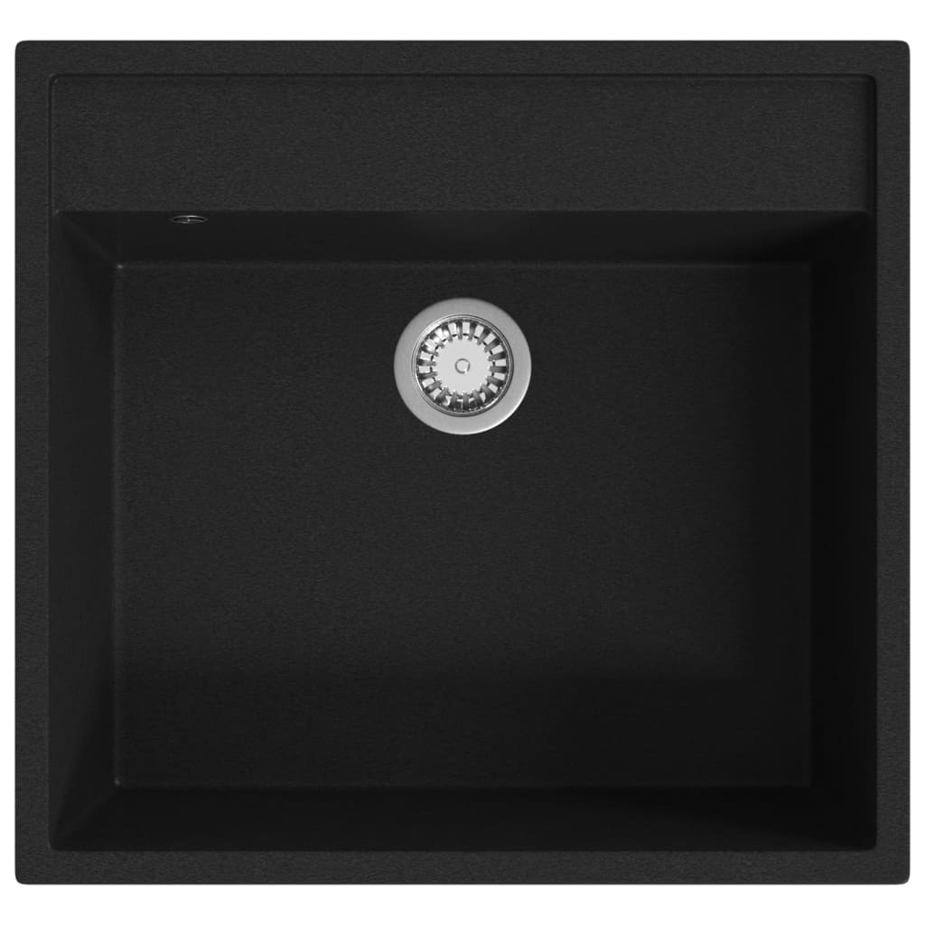 Vidaxl sink with overflow hole Granite black