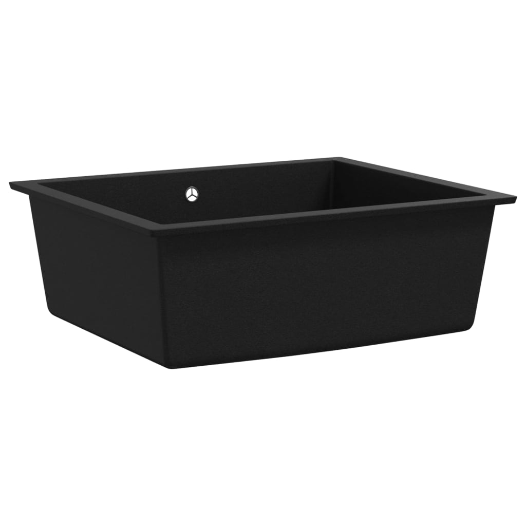 Vidaxl sink with overflow hole Granite black