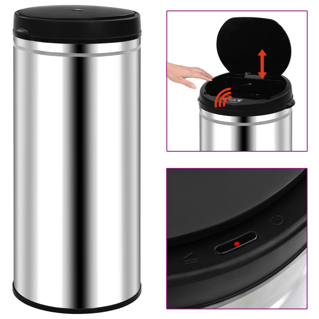 Vidaxl Trash Can con un sensor automático 80 L de acero inoxidable